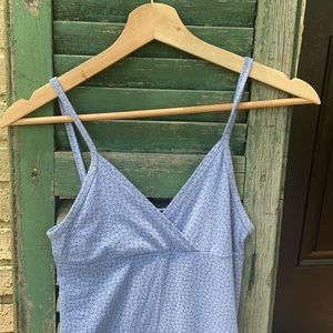 Brandy Melville white and blue floral mini sundress